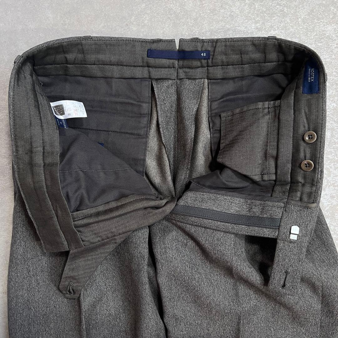 【極美品】INCOTEX インコテックス ウールサキソニースラックスパンツ 48