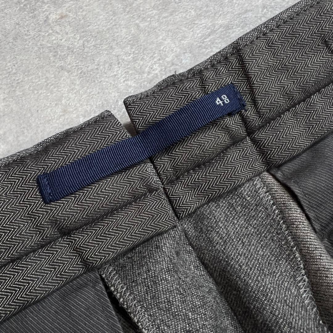 【極美品】INCOTEX インコテックス ウールサキソニースラックスパンツ 48