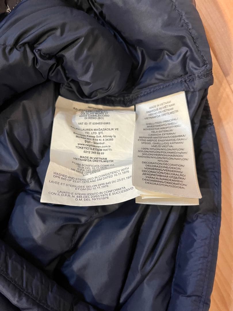 【当日または翌日発送】 Polo ラルフローレン ネイビー ダウンベスト M