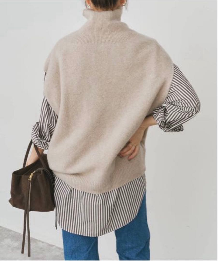 Spick & Span オフタートルニットベスト