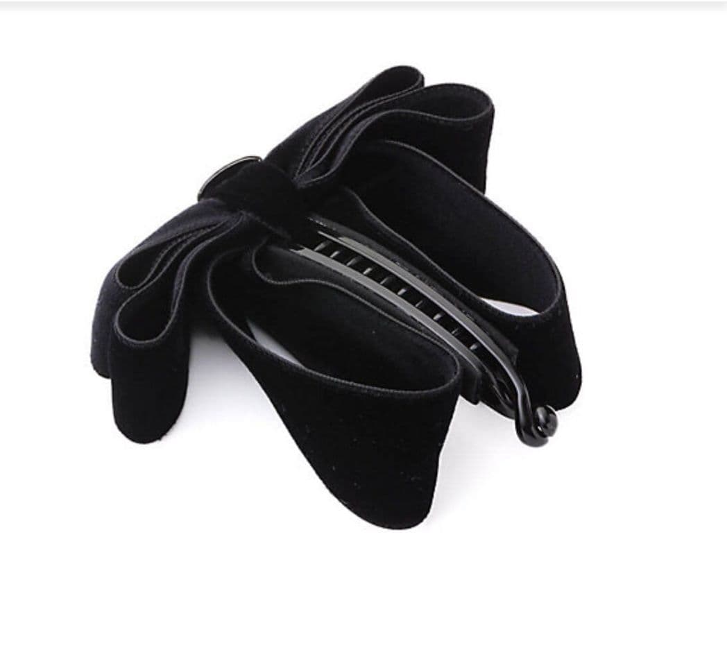 コンプレックスビズ ベルベットリボンバナナクリップ 黒