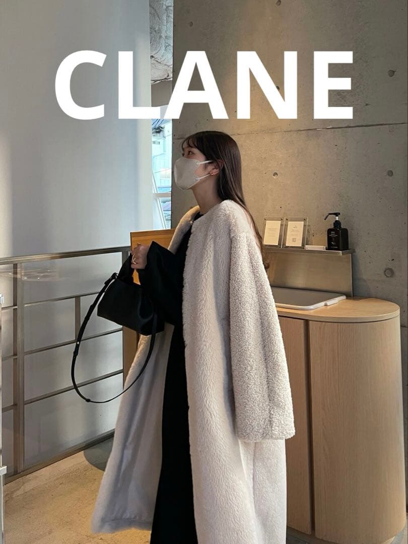 ジャケット・アウター CLANE MIX FUR COCOON COAT
