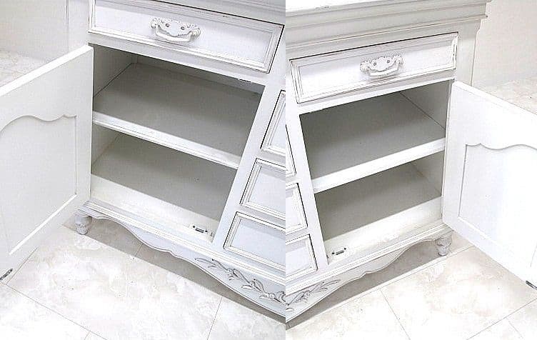 展示品　フレンチシャビー ホワイトペイント サイドボード 　リビングボード