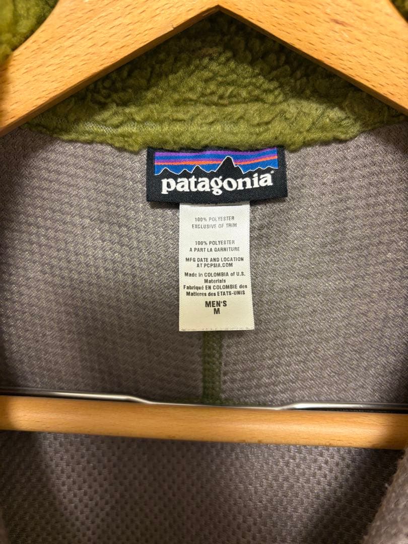 patagonia メンズ M レトロx フリースベスト オリーブグリーン
