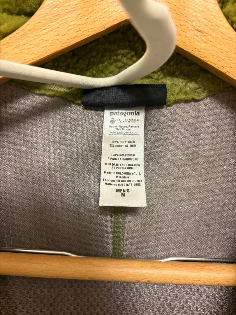 patagonia メンズ M レトロx フリースベスト オリーブグリーン