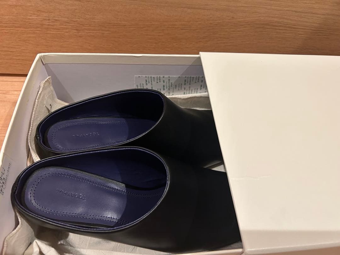 靴 TODAYFUL Squaretoe Leather Sabot