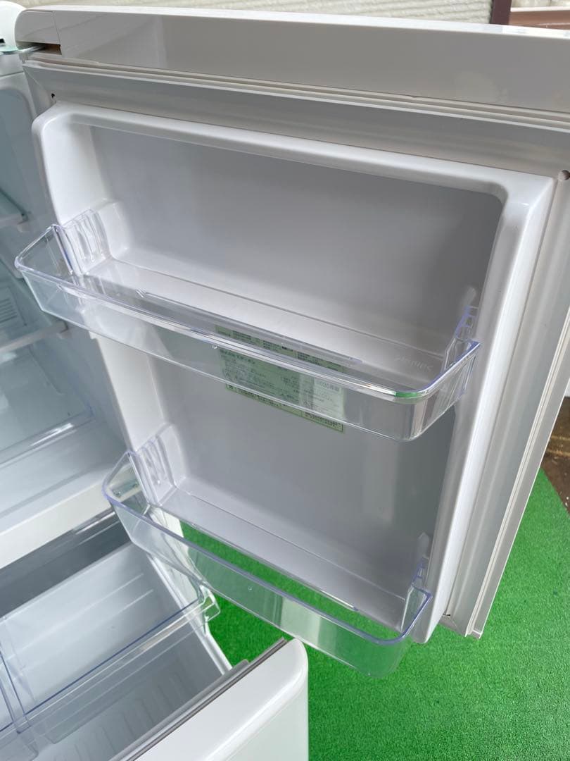 732美品✨ エディオン レトロインバーターおしゃれホワイト2ドア冷蔵庫 単身