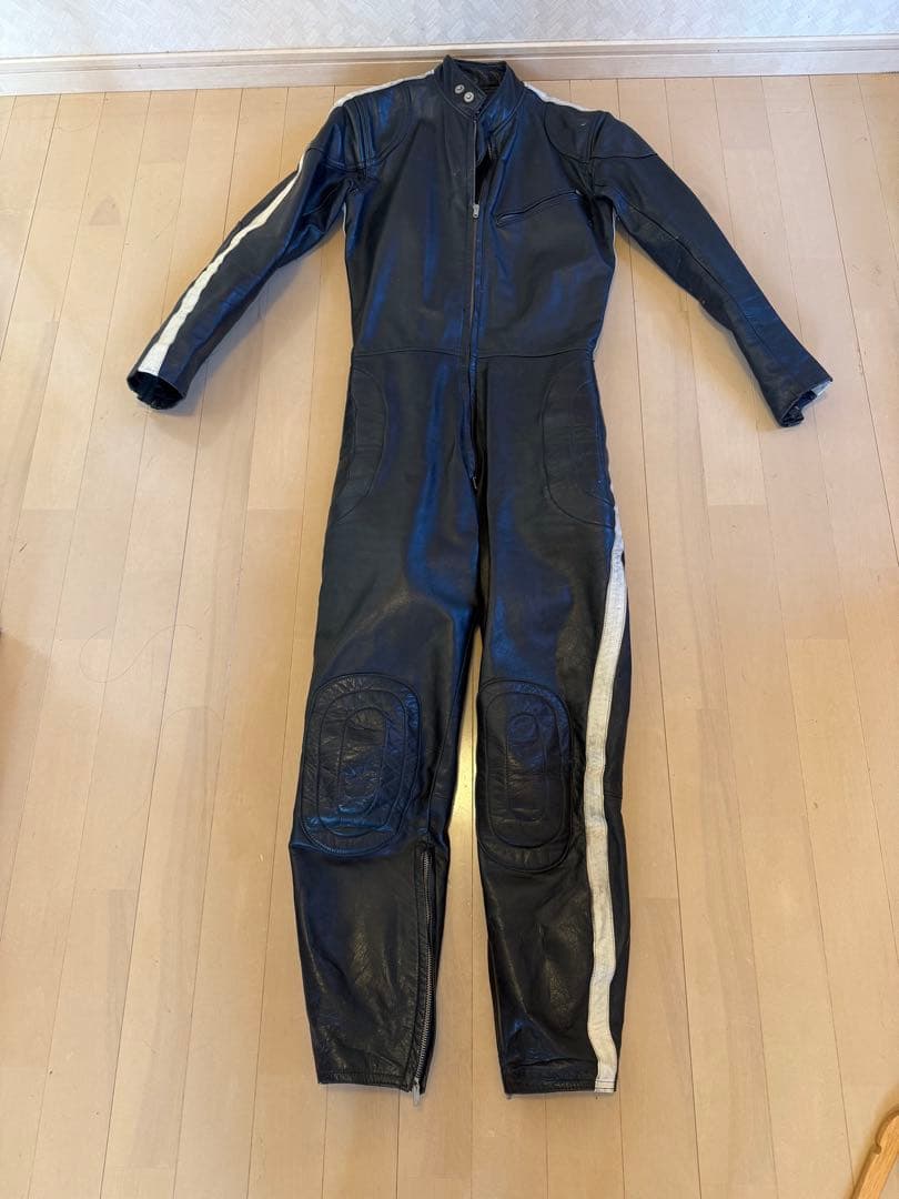 ビンテージ　コミネ　革ツナギ　レザー　バイクウェア　旧車　Sサイズ相当