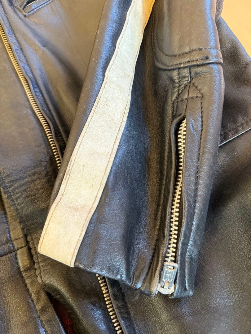 ビンテージ　コミネ　革ツナギ　レザー　バイクウェア　旧車　Sサイズ相当