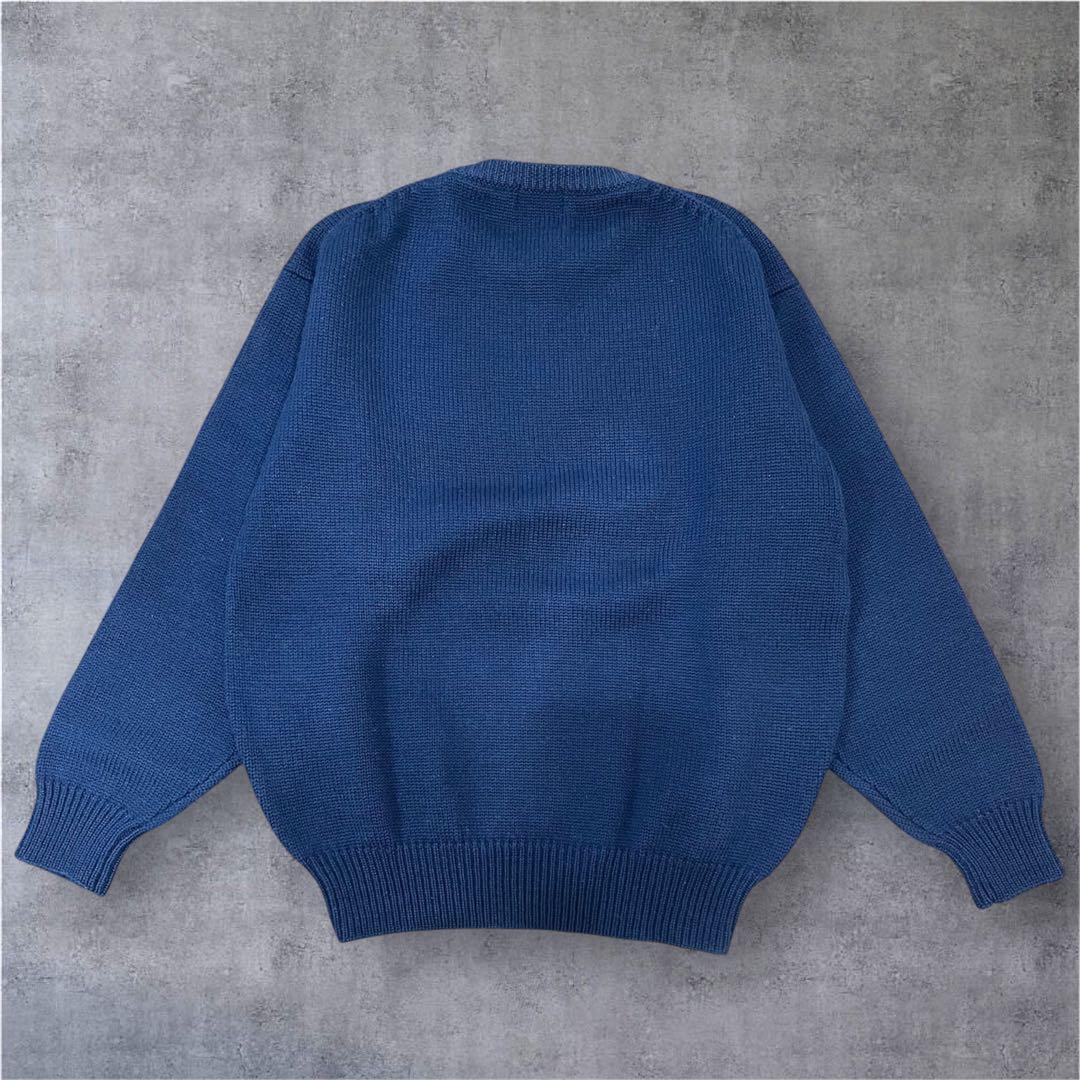 【希少】チャップス ラルフローレン 刺繍ロゴ ニット セーター 紺 M 90s