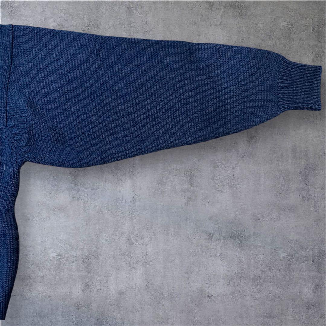 【希少】チャップス ラルフローレン 刺繍ロゴ ニット セーター 紺 M 90s