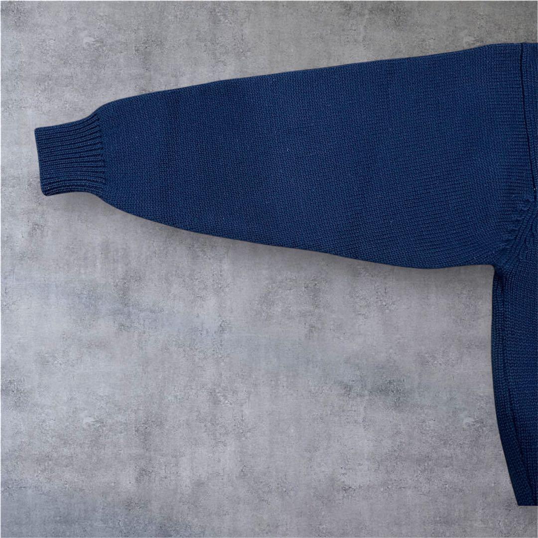 【希少】チャップス ラルフローレン 刺繍ロゴ ニット セーター 紺 M 90s