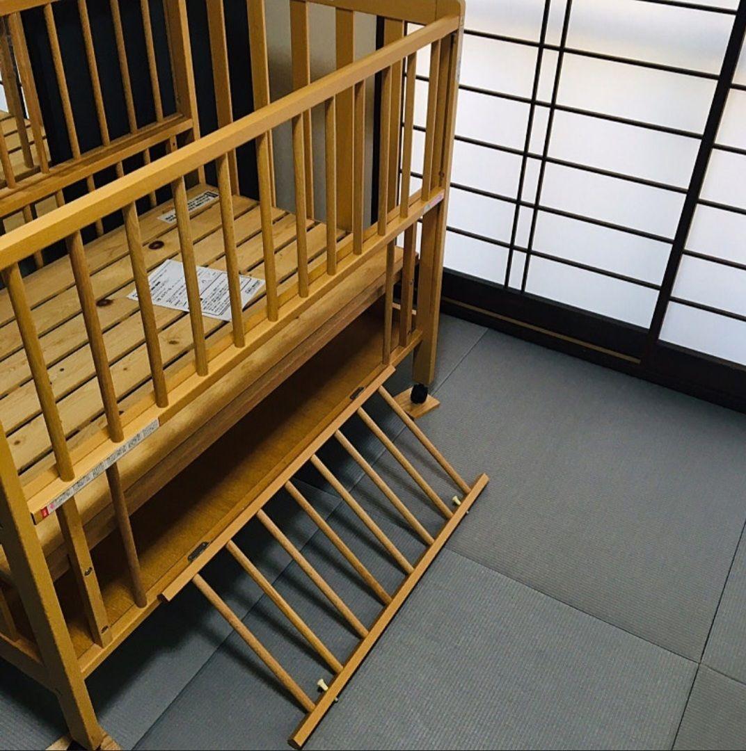 (送料込み)Sawa baby I型エトワール木製ベビーベッド ナチュラルウッド