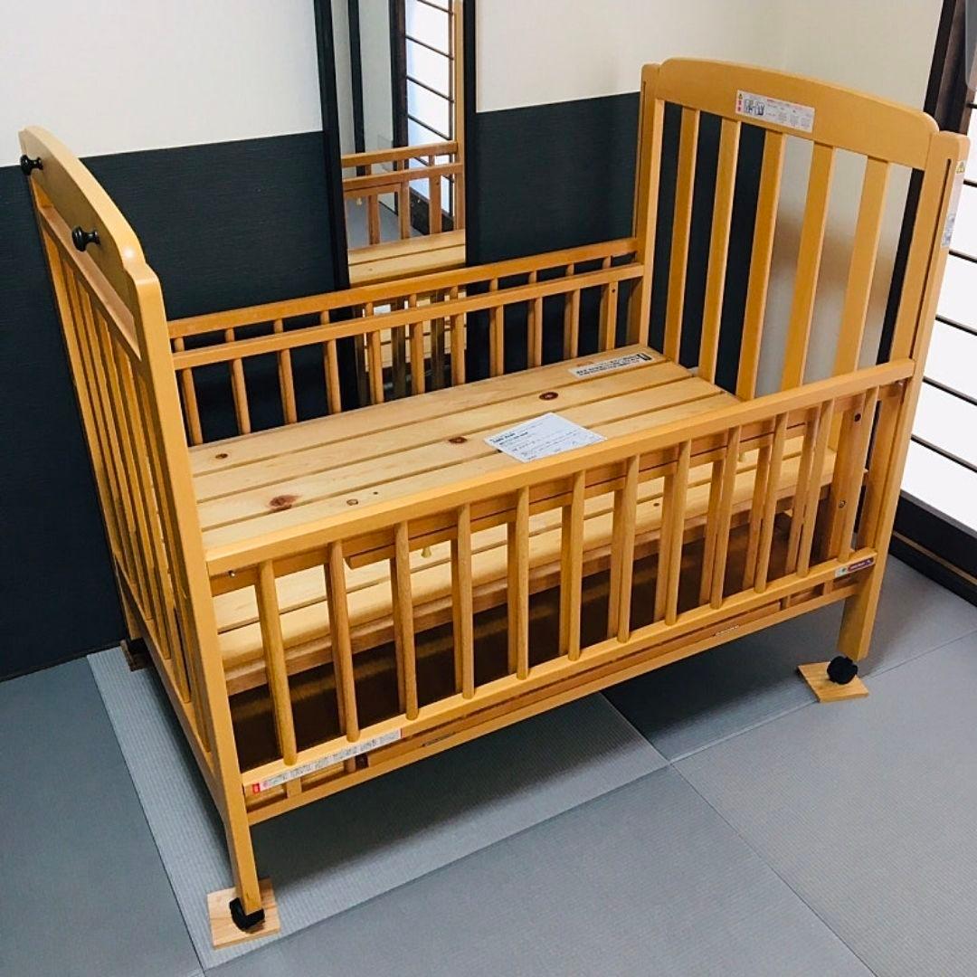 (送料込み)Sawa baby I型エトワール木製ベビーベッド ナチュラルウッド