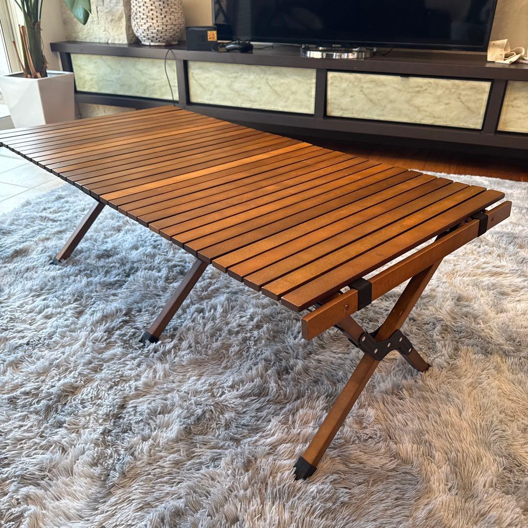 Hilanderロールトップテーブル 120cm ダークブラウン