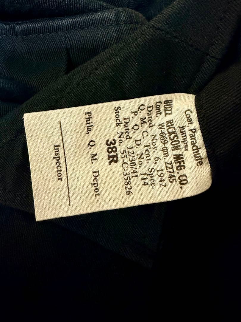 BUZZ RICKSON'S パラシュートジャケット BLACK