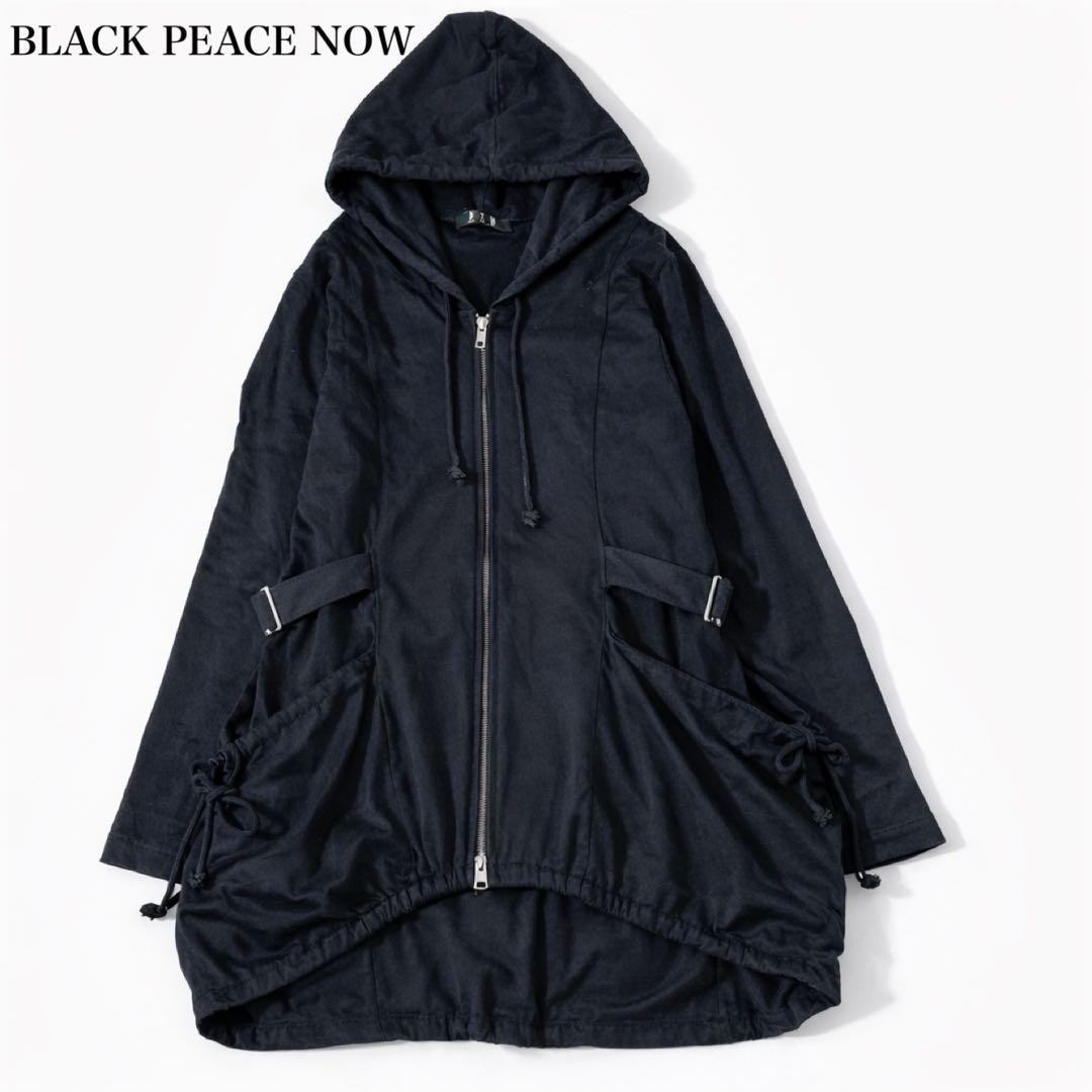 美品♡ブラックピースナウ ジップパーカー コットン ブラック y2k レア M