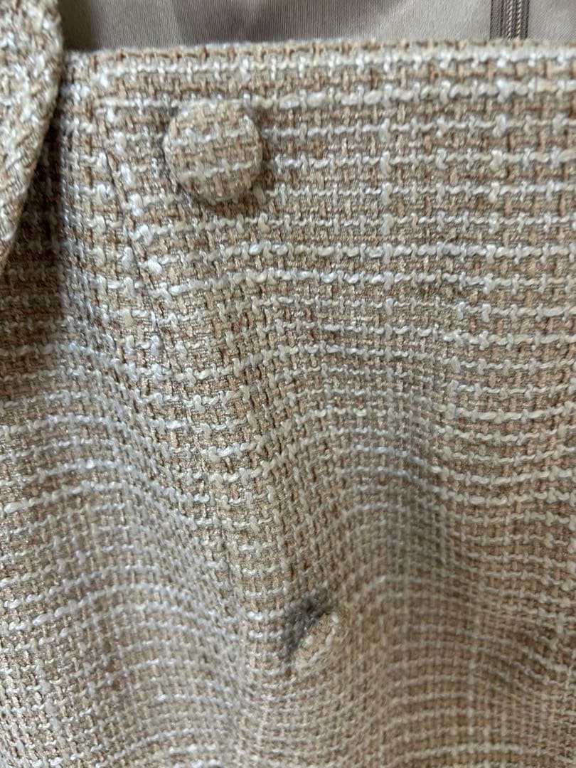 プリーツドッキングツイードミニワンピース