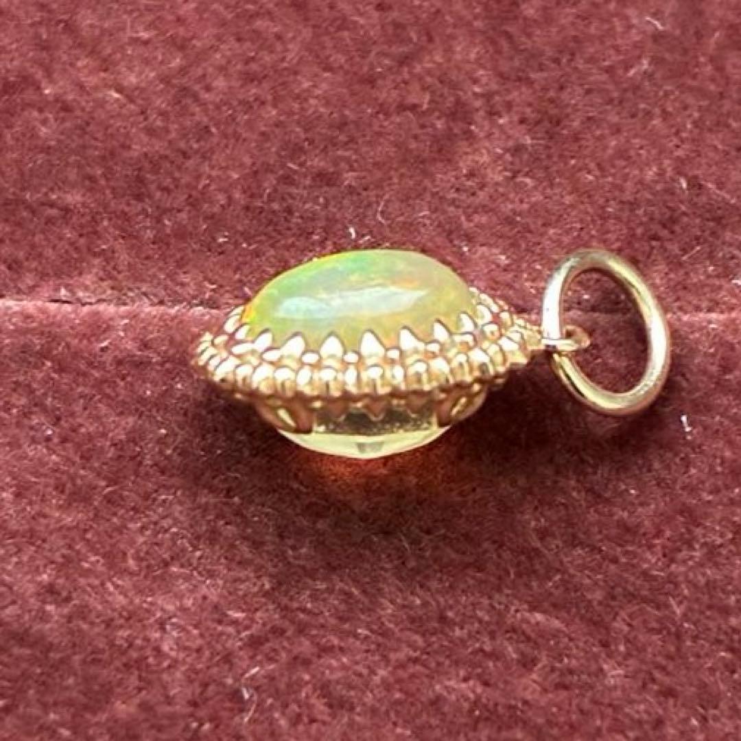 【agete】 K10 オパール リバーシブル ネックレスチャーム