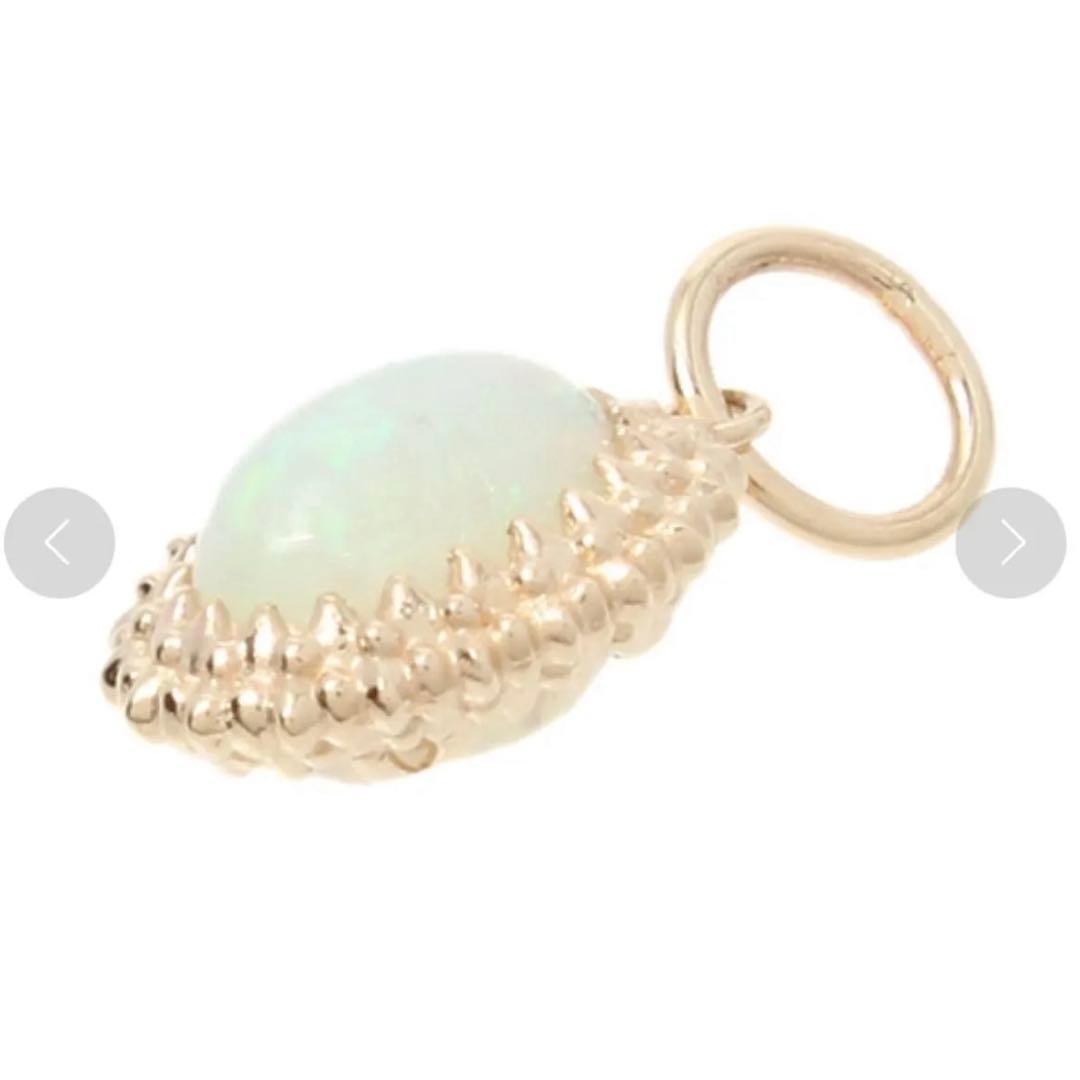 【agete】 K10 オパール リバーシブル ネックレスチャーム