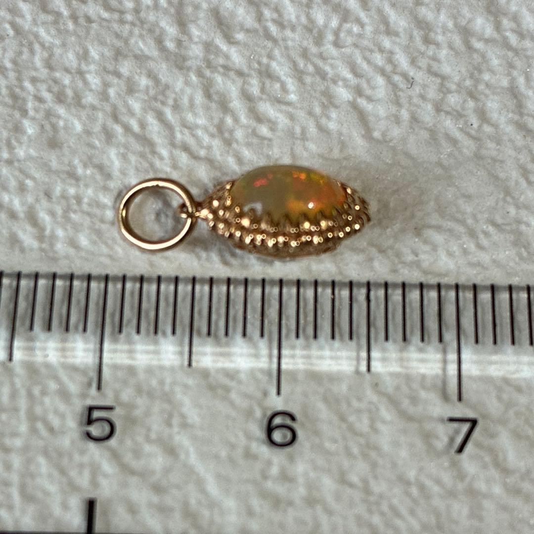 【agete】 K10 オパール リバーシブル ネックレスチャーム