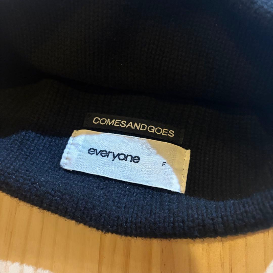 everyone COMESANDGOES ブラックニット帽