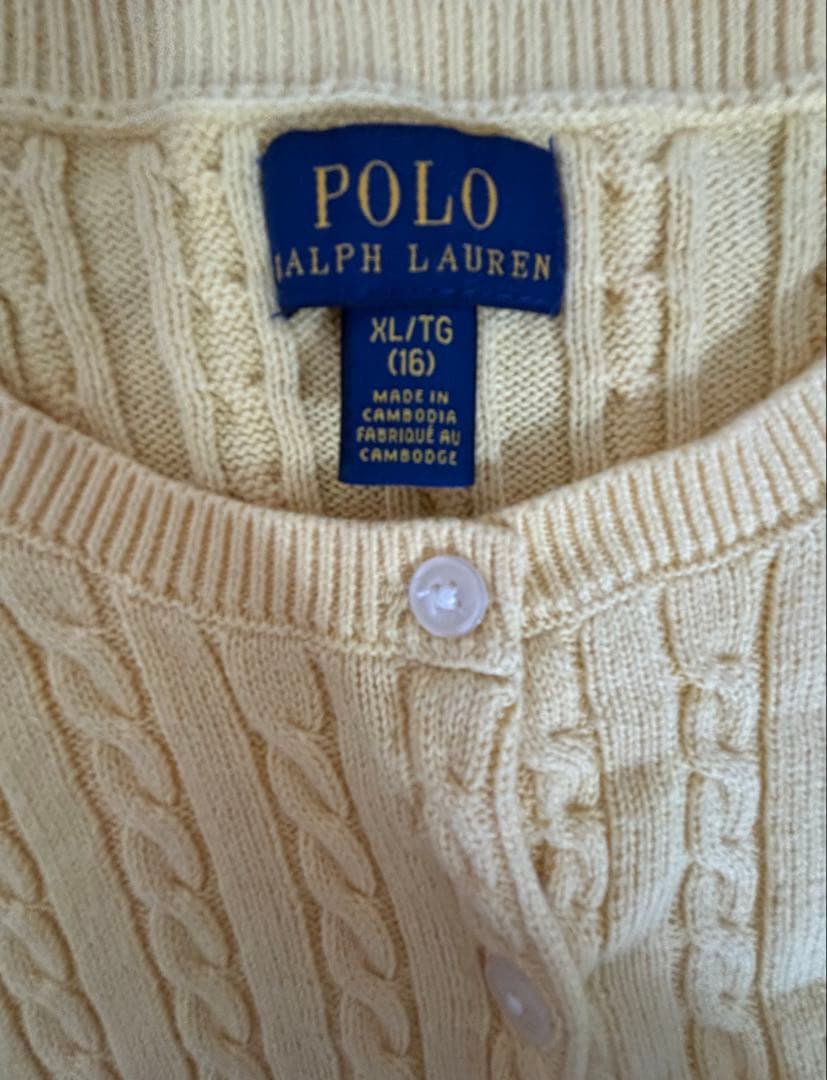 【美品】POLO RALPH LAUREN ケーブルニットカーディガン160CM
