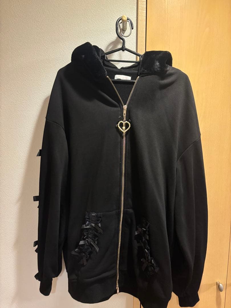 LIZLISA うさみみレースアップスリーブパーカー