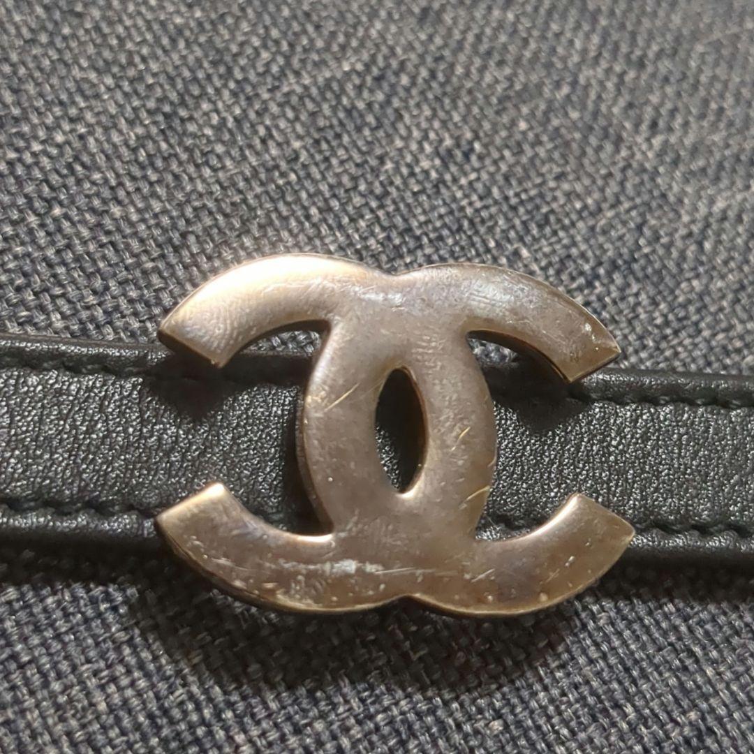 シャネル　CHANEL ココマーク　レザーベルト　ベルト　シルバー金具　ブラック