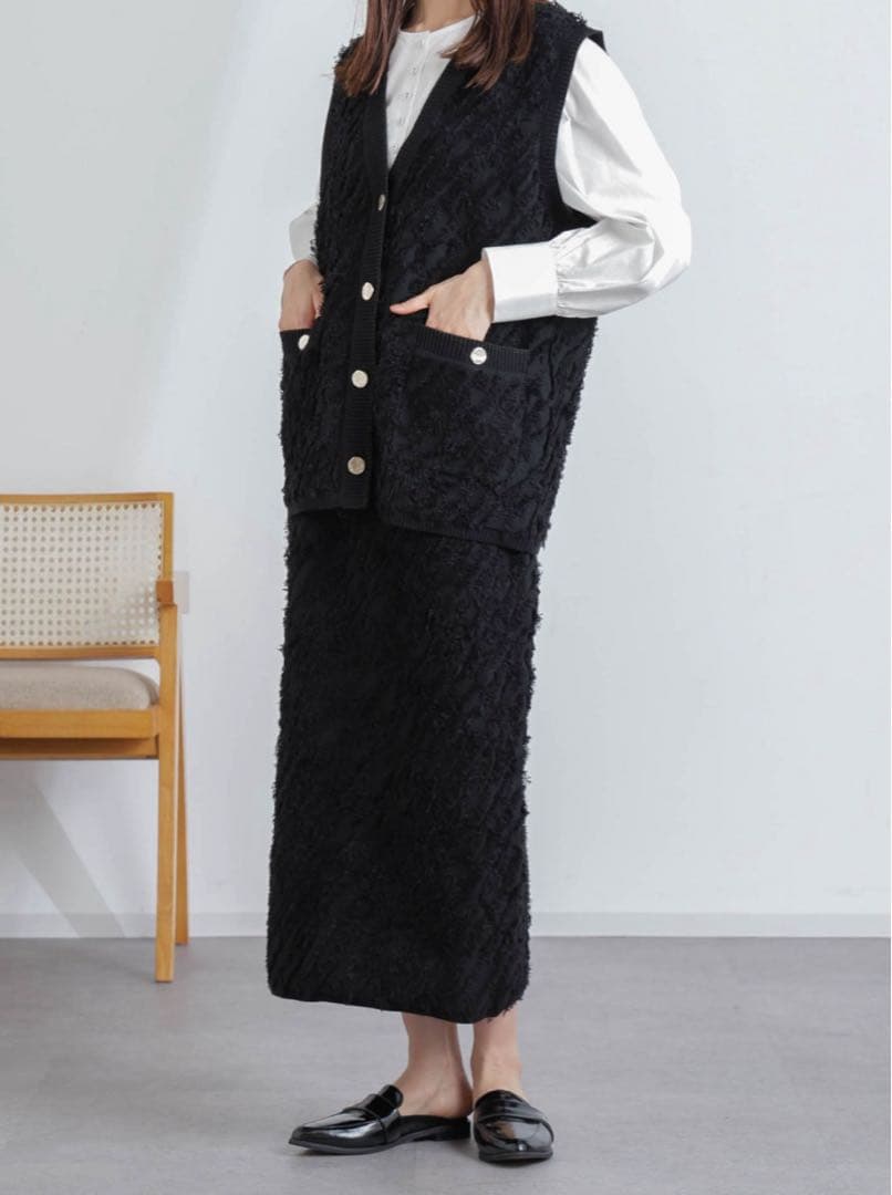 週末値下げ！新品未使用品！完売品ブラック NANOuniverseフリンジベスト