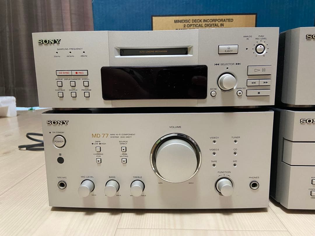 ①SONY MDコンポ　DHC-MD77 ジャンク品 ②スピーカーあります