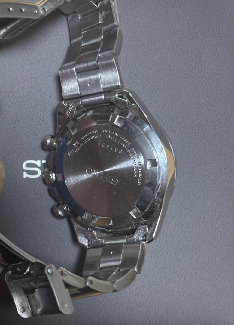 乃*耶様 セイコークロノグラフ グリーン　純正革ベルト　予備　セイコーSSベルト