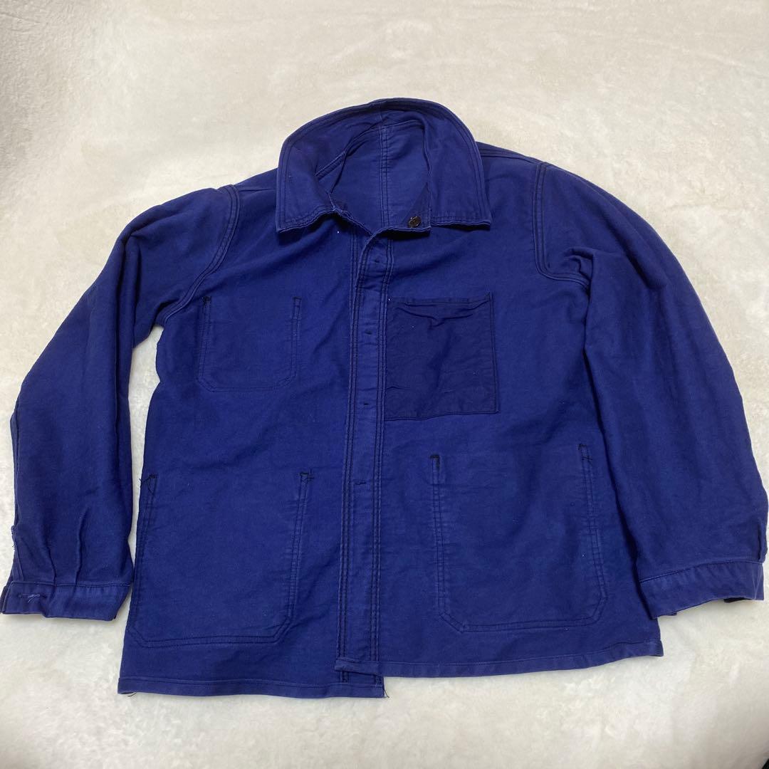 60s フレンチ モールスキンジャケット カバーオール 古着 ブランド不明