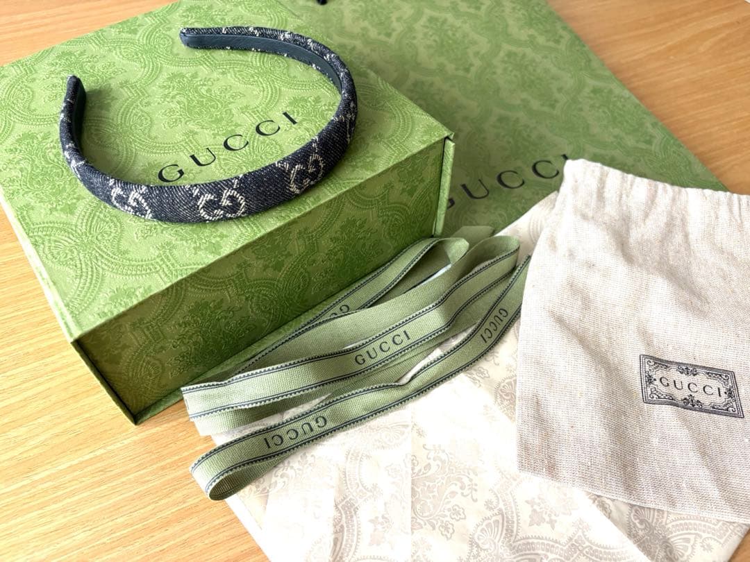 GUCCI インディゴブラックデニムカチューシャ 銀座並木店購入品