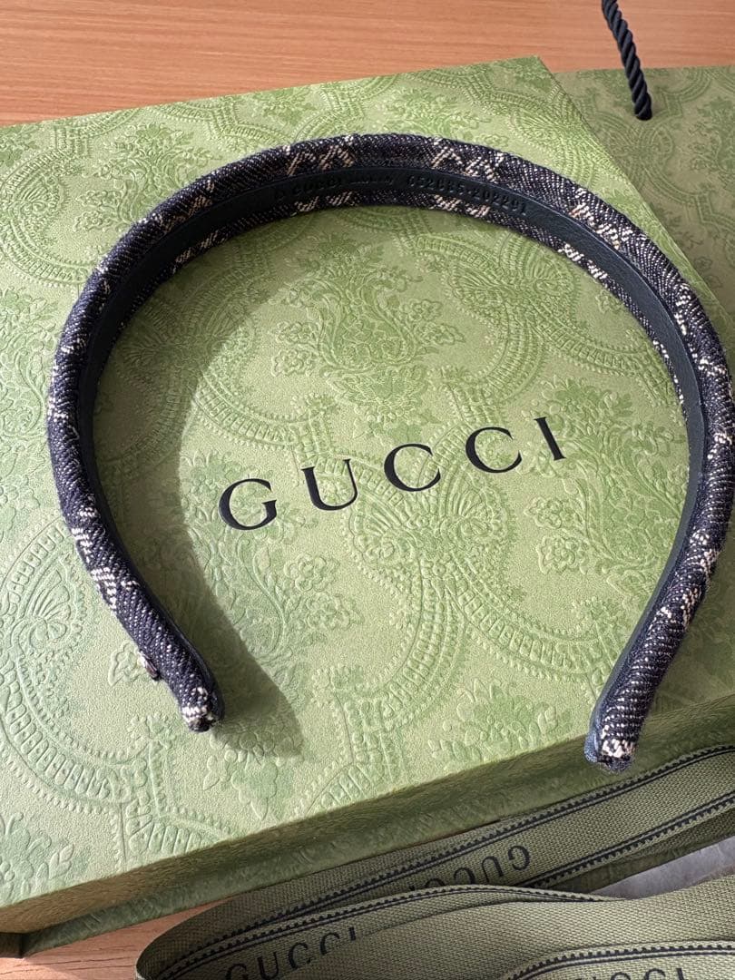 GUCCI インディゴブラックデニムカチューシャ 銀座並木店購入品