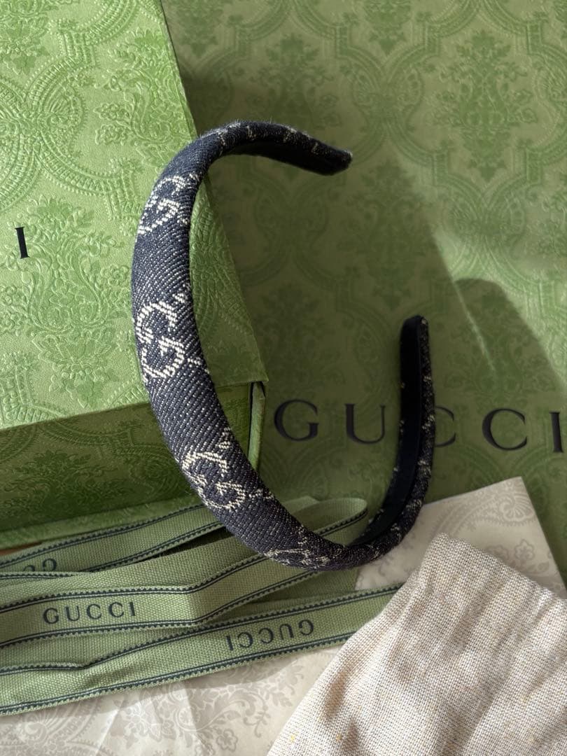 GUCCI インディゴブラックデニムカチューシャ 銀座並木店購入品