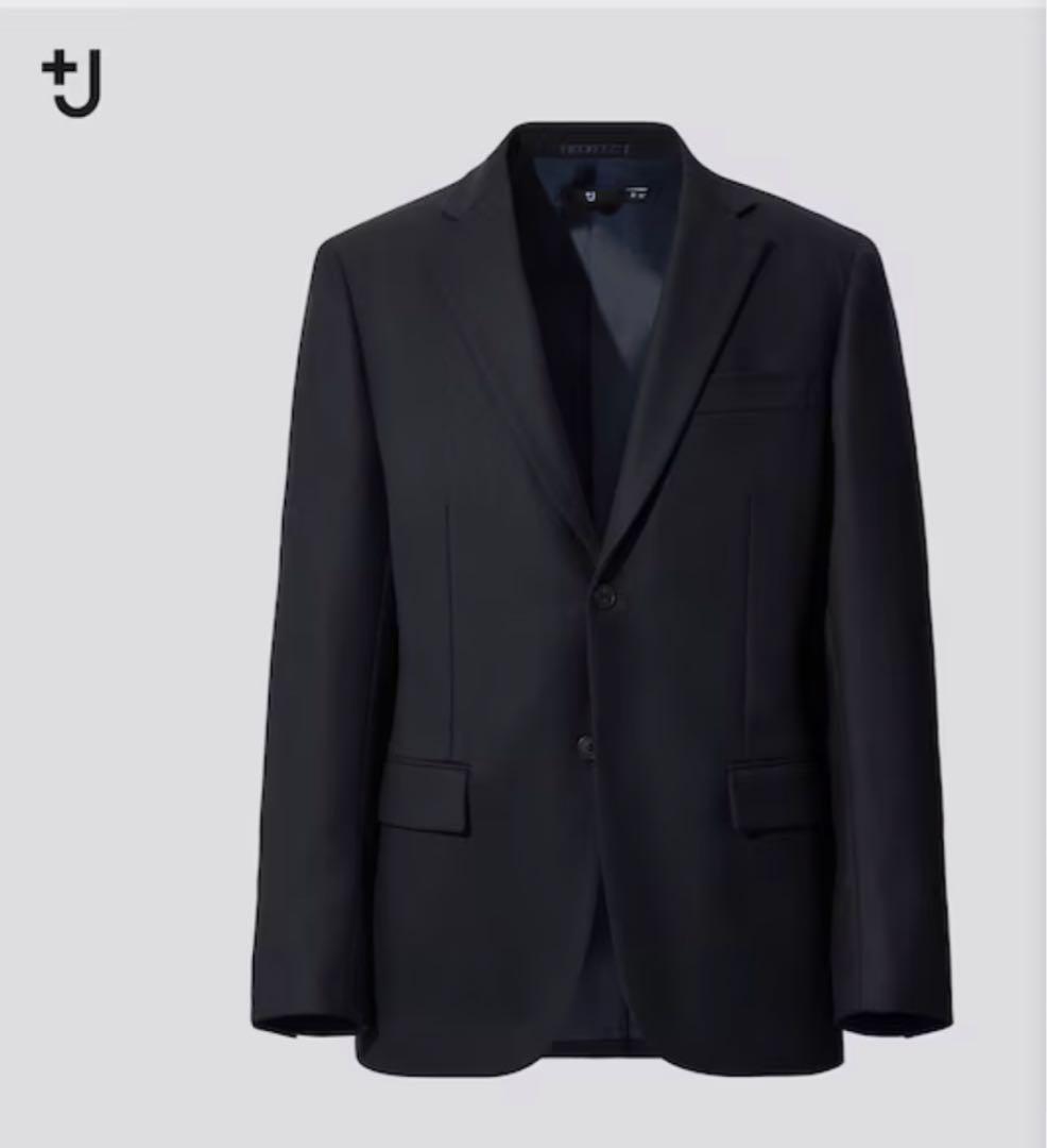 極美品 ユニクロ +J ウール セットアップ ネイビー サイズS