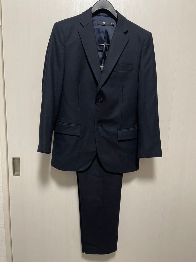 極美品 ユニクロ +J ウール セットアップ ネイビー サイズS