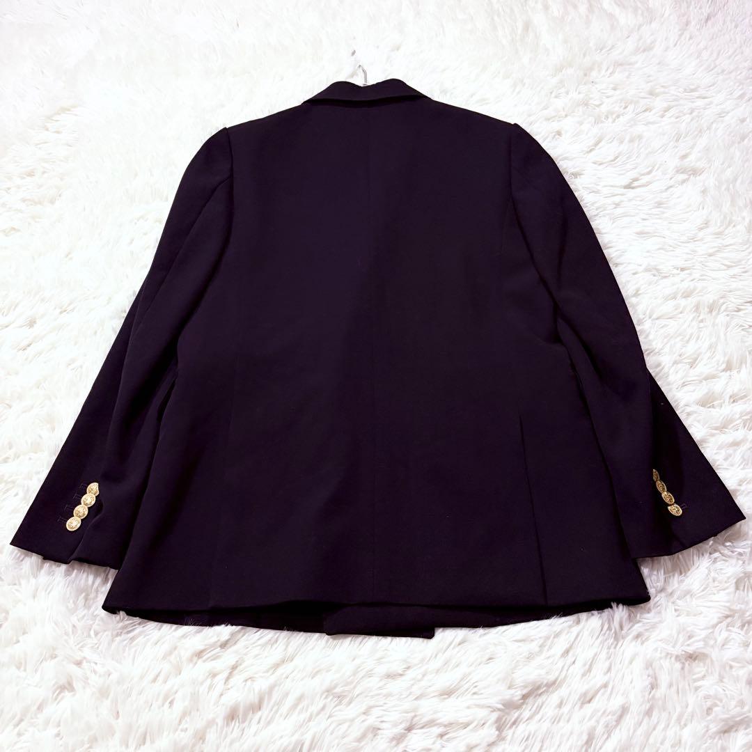 マカフィー ウール ダブルブレスト ジャケット　金ボタン 紺ブレ S