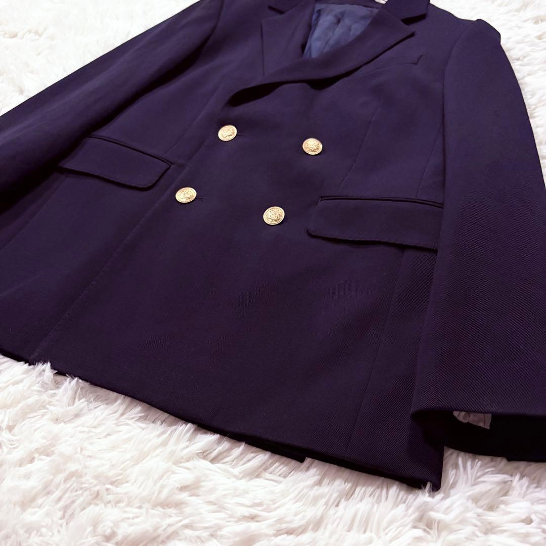マカフィー ウール ダブルブレスト ジャケット　金ボタン 紺ブレ S