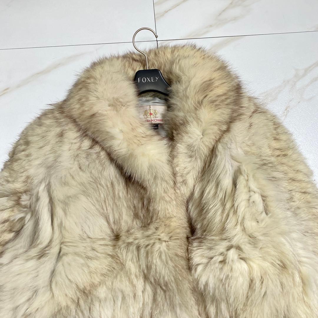 希少♡三越 西ドイツ製 最高級シルバーフォックスファーコート もこもこ