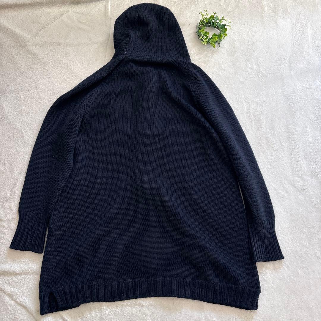 人気✨45r ニットダッフルコート　カーディガン　サイズ3 ウール　ネイビー