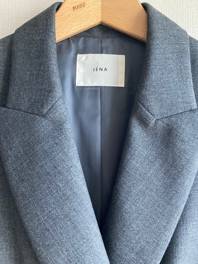 IENA グレー ダブルブレスト テーラードジャケット