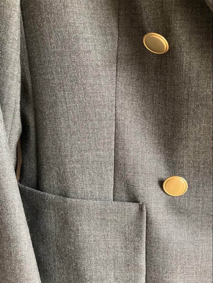 IENA グレー ダブルブレスト テーラードジャケット