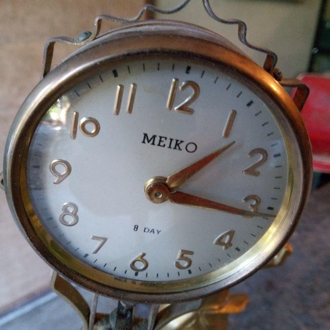 昭和レトロ 女神のネジまき「総体振置時計」MEIKO 箱付き　美品