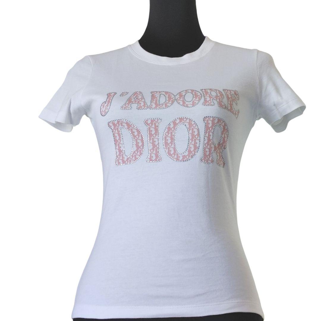 【美品クリスチャンディオール　J'ADORE DIOR Tシャツトロッターピンク