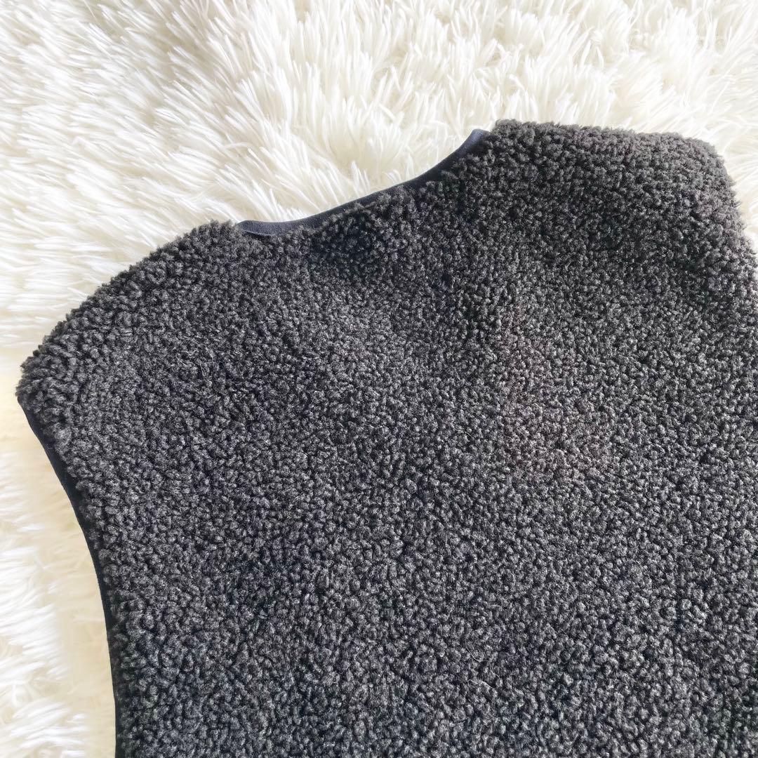 未使用タグ付き✨現行✨スリードッツ　エコファー　ベスト　ボア　黒　S