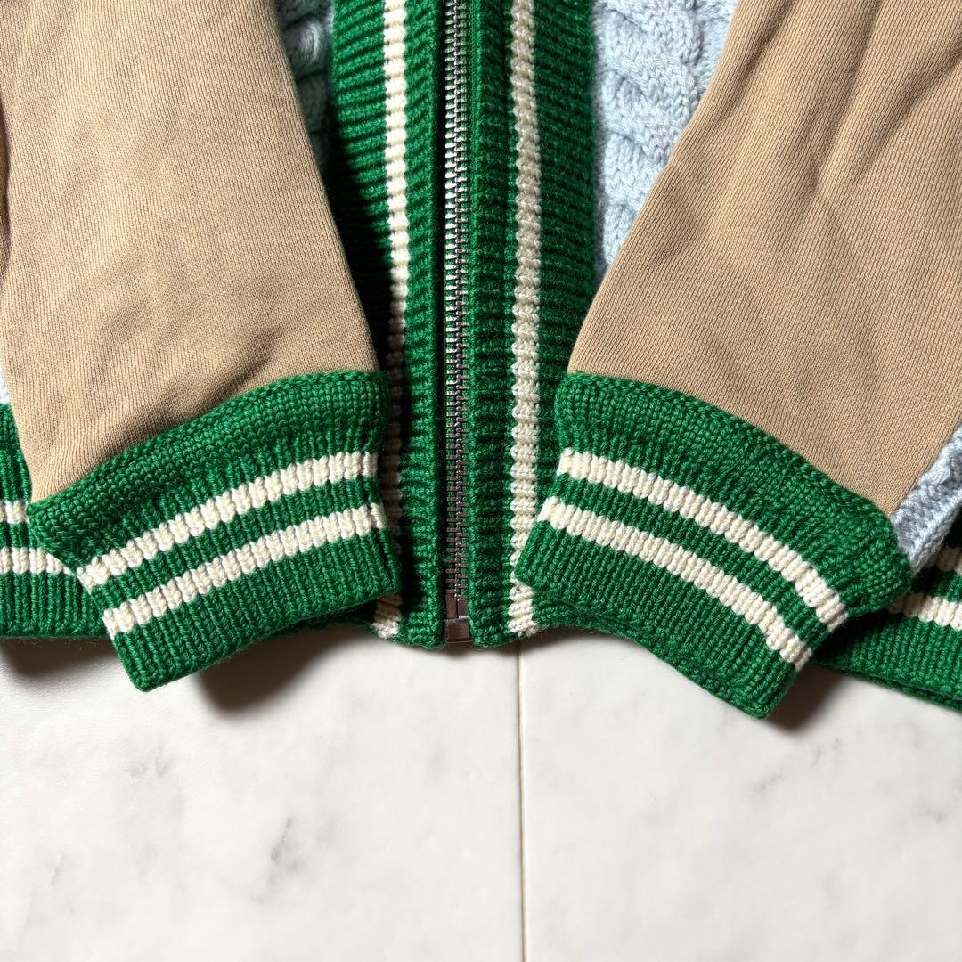 【美品】現行 バーバリー ラバーロゴ ケーブル ニット ジャケット 104cm