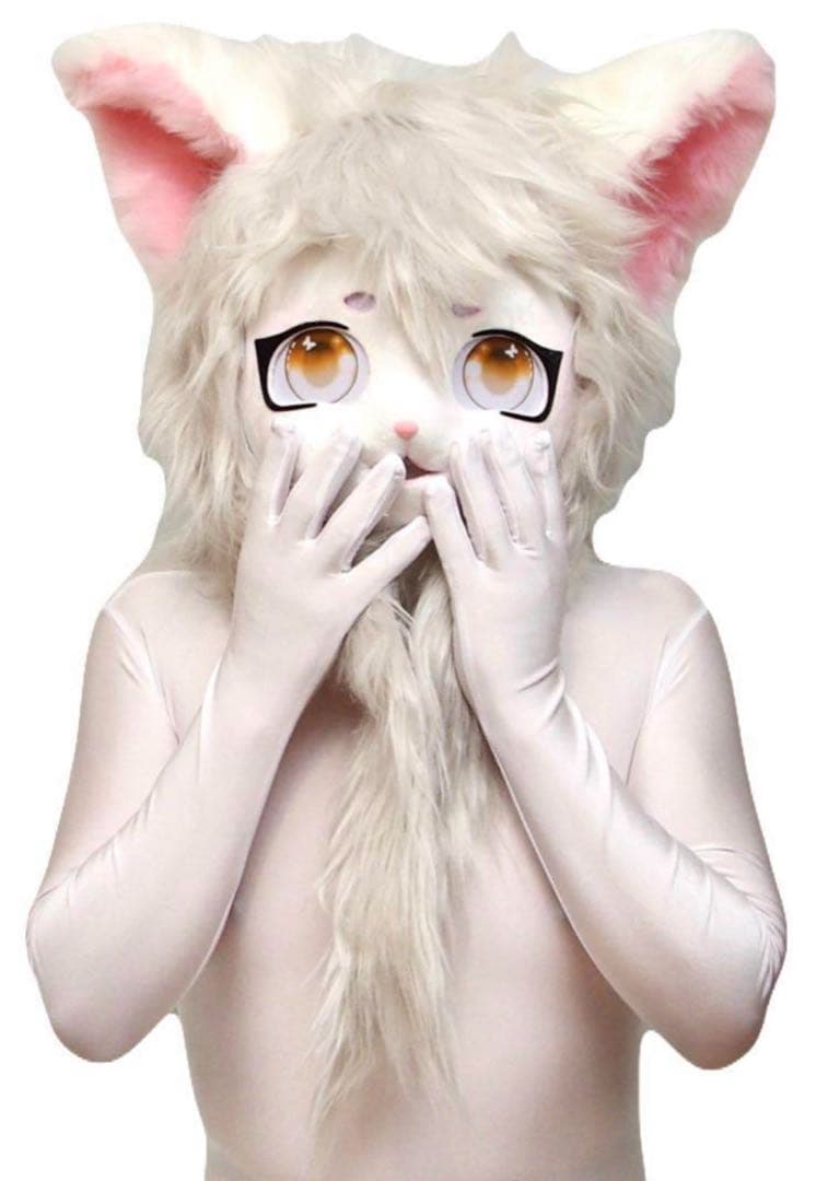 即購入OK。Lサイズ男性用凸仕様純白ゼンタイフルフェイスマスク全身タイツ