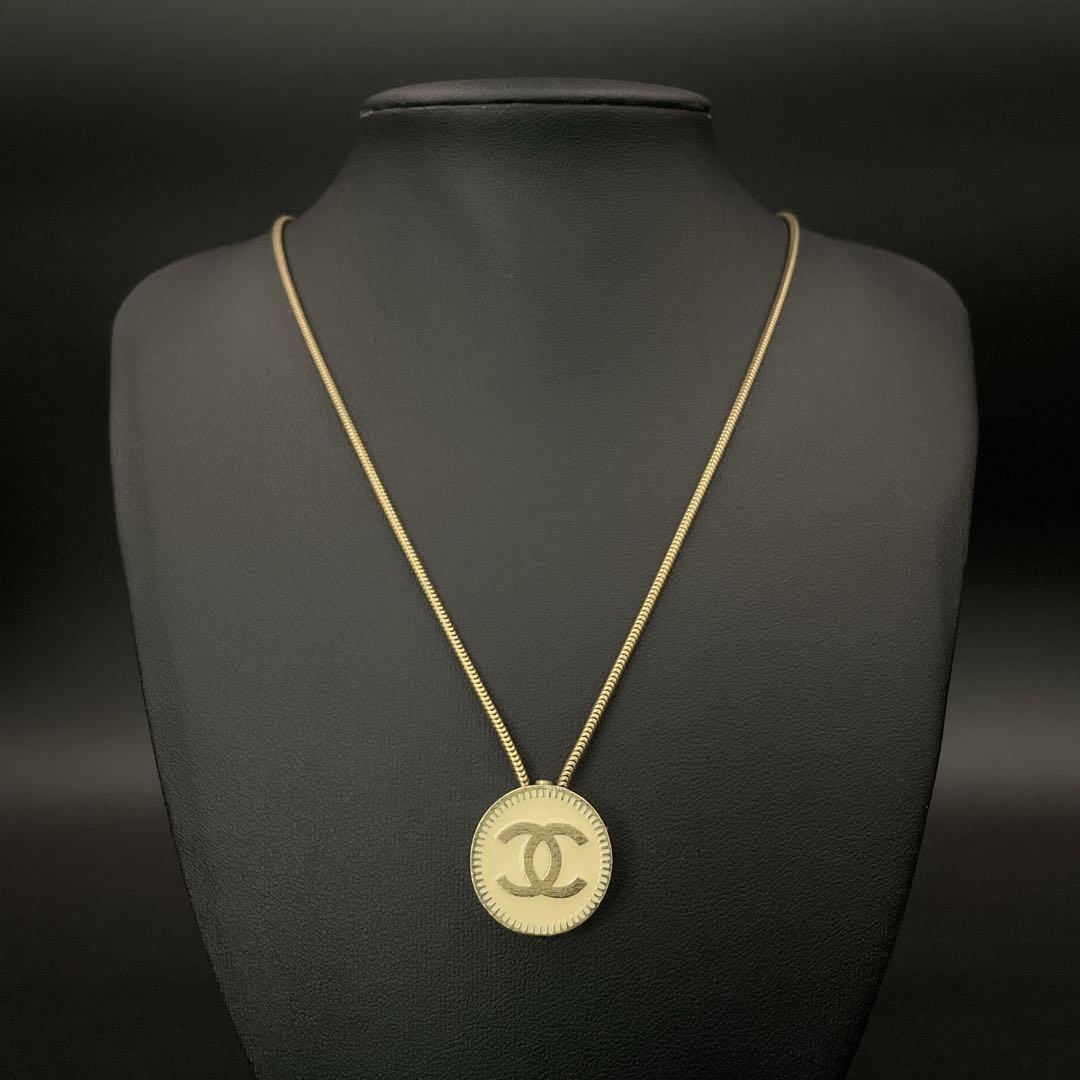 鑑定済み　オールド　シャネル　ココマーク サークル　ネックレス　ゴールド
